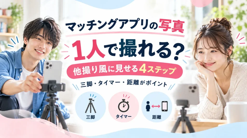 マッチングアプリの写真を1人で撮る方法